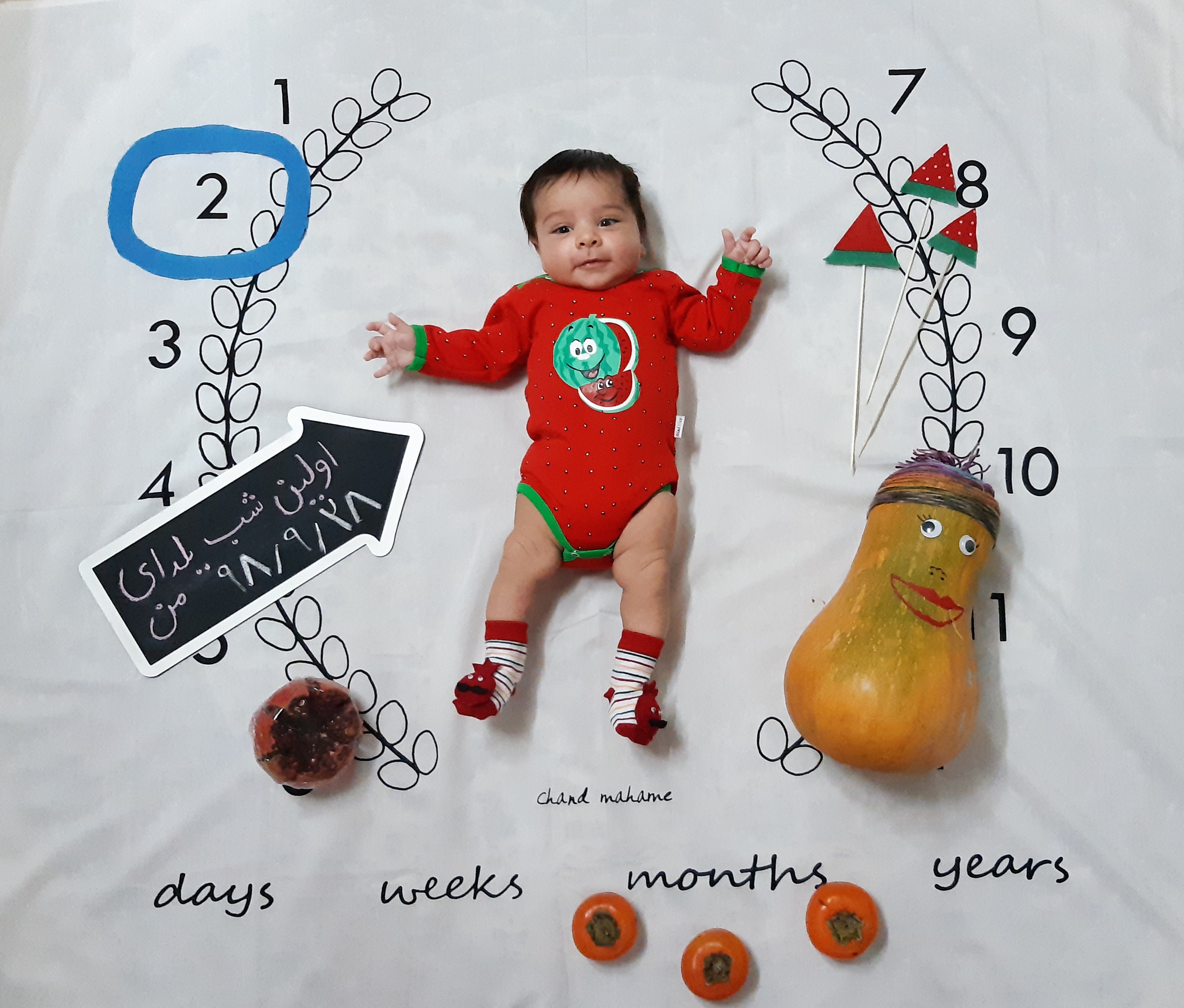 دو ماهگی نوزاد محمد حسین شهرابی فراهانی