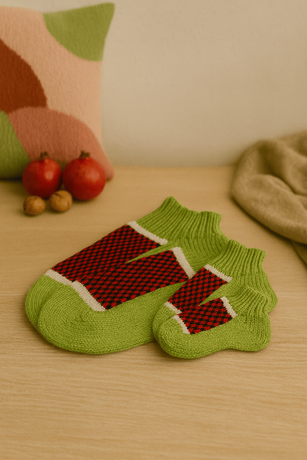 جوراب یلدایی بافتنی | مناسب زنانه و بچه‌گانه